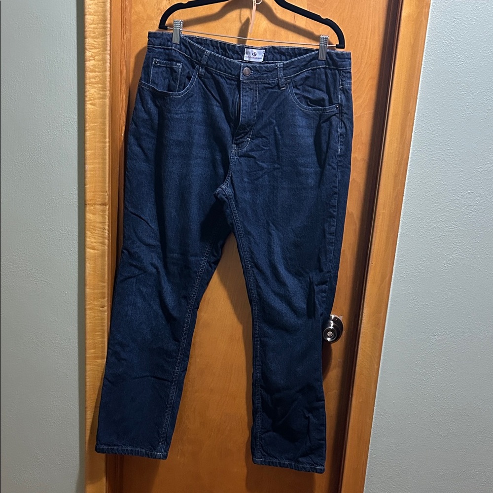 Insulated Gear Flannel-Lined Dark Blue Women's Jeans - Classic Straight Leg